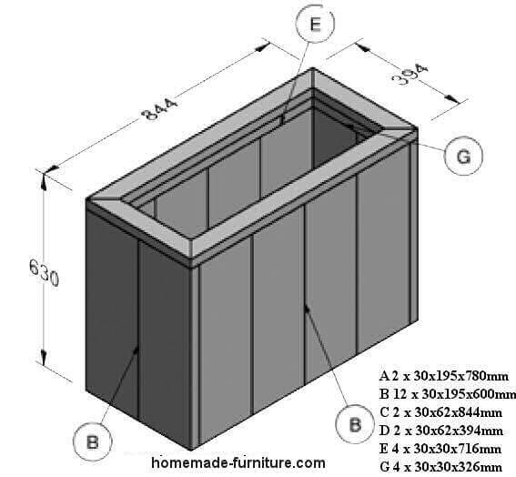 567x524 planter construction plans free drawing for rectangular homemade - Planter Drawing