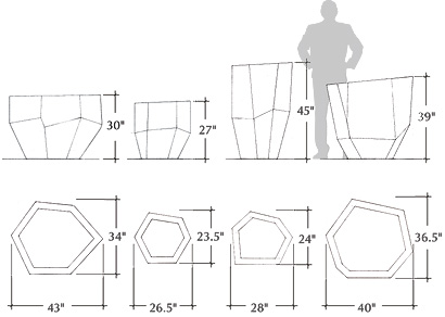 410x292 quartz series precast concrete planter - Planter Drawing
