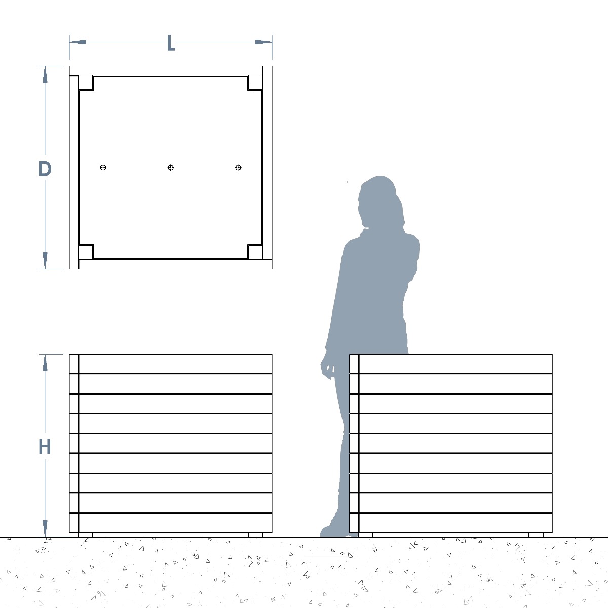1200x1200 springwell planter - Planter Drawing
