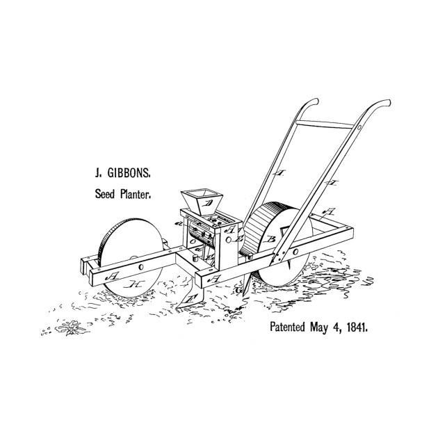 630x630 vintage seed planter patent art - Planter Drawing