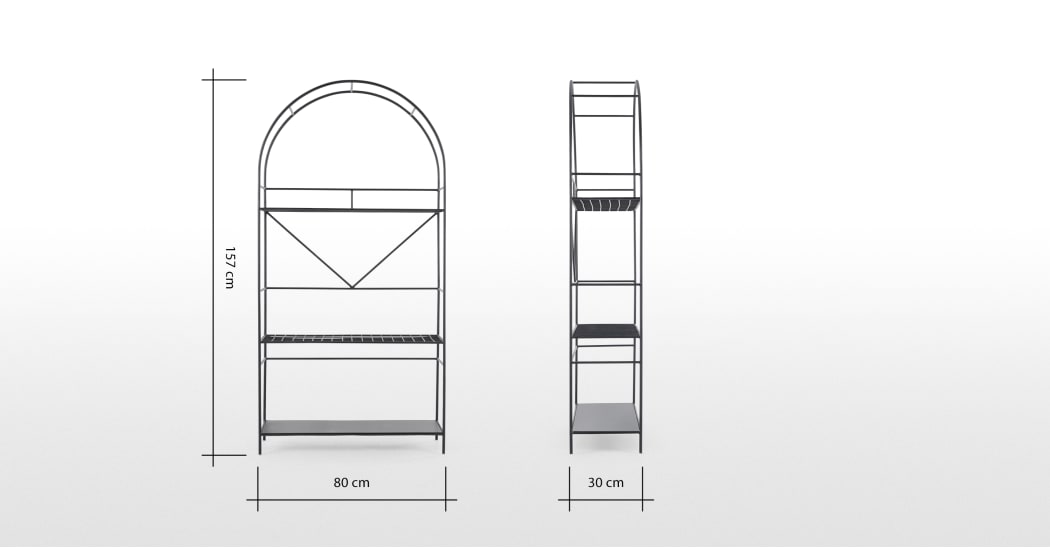 1050x550 betula curve planter stand, black - Planter Drawing