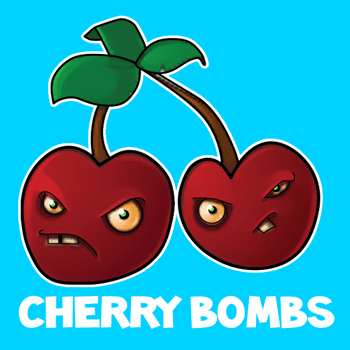 350x350 How To Draw Cherry Bombs From Plants Vs Zombies With Easy Step - Plants Vs Zombies Drawing