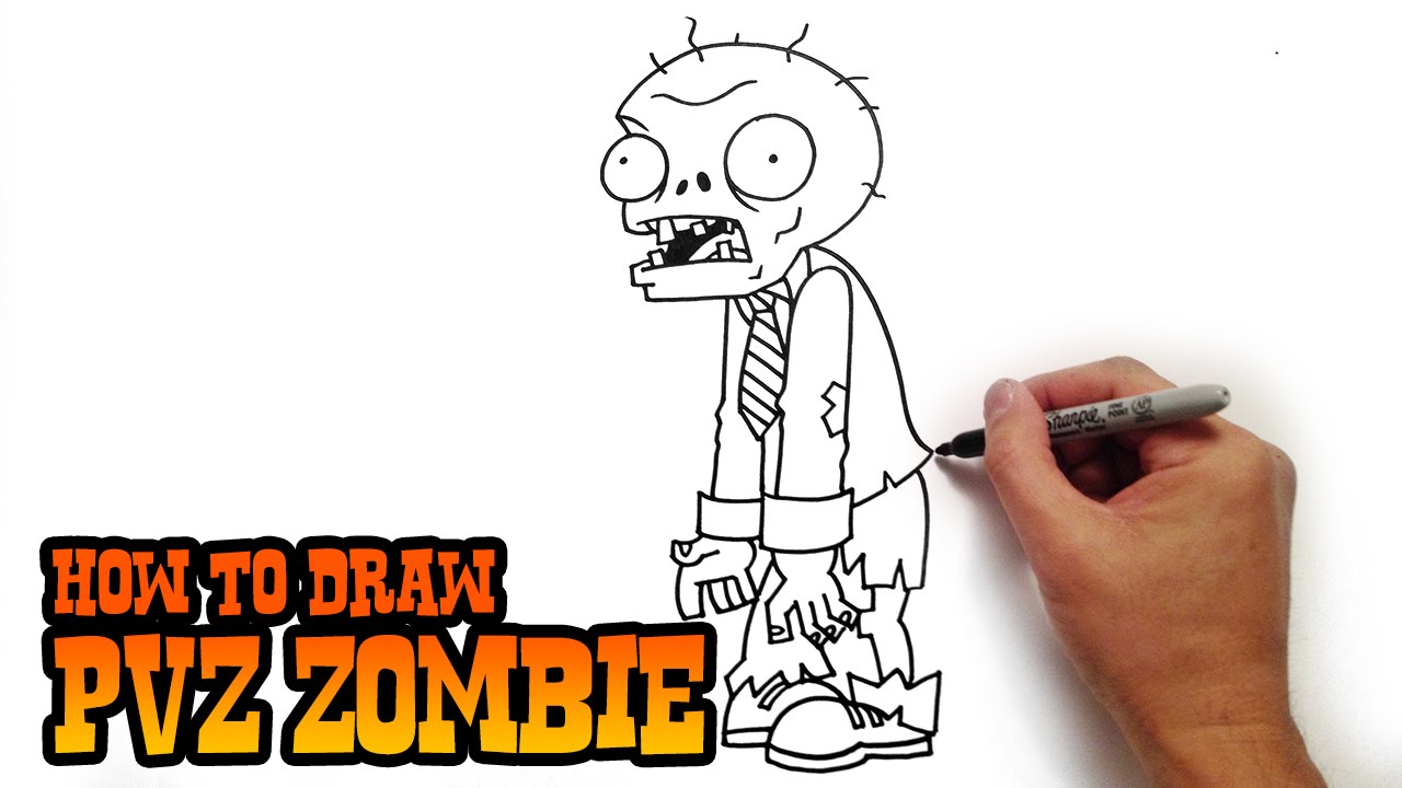 1280x720 How To Draw A Zombie From Plants Vs Zombies - Plants Vs Zombies Drawing All Plants