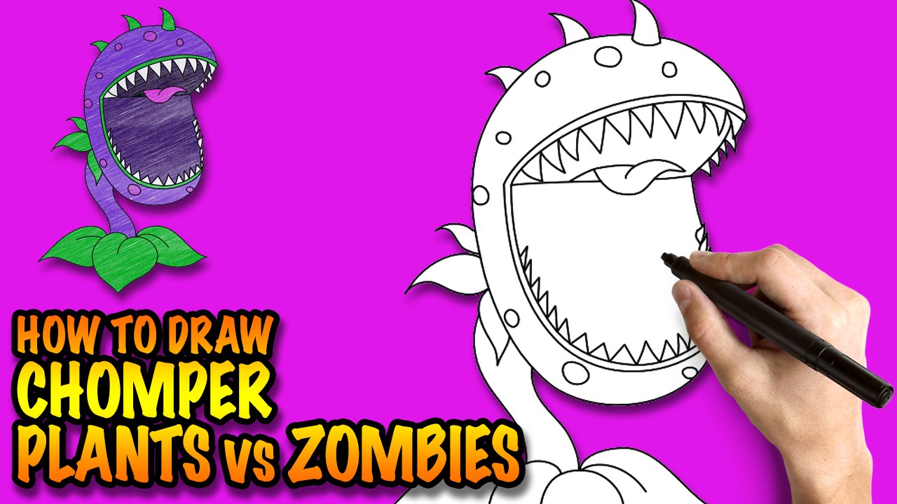 1280x720 How To Draw Plants Vs Zombies Chomper - Plants Vs Zombies Drawing All Plants