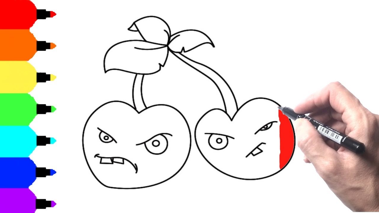 1280x720 How To Draw Cherry Bomb From Plants Vs Zombies Drawings - Plants Vs Zombies Drawing Book