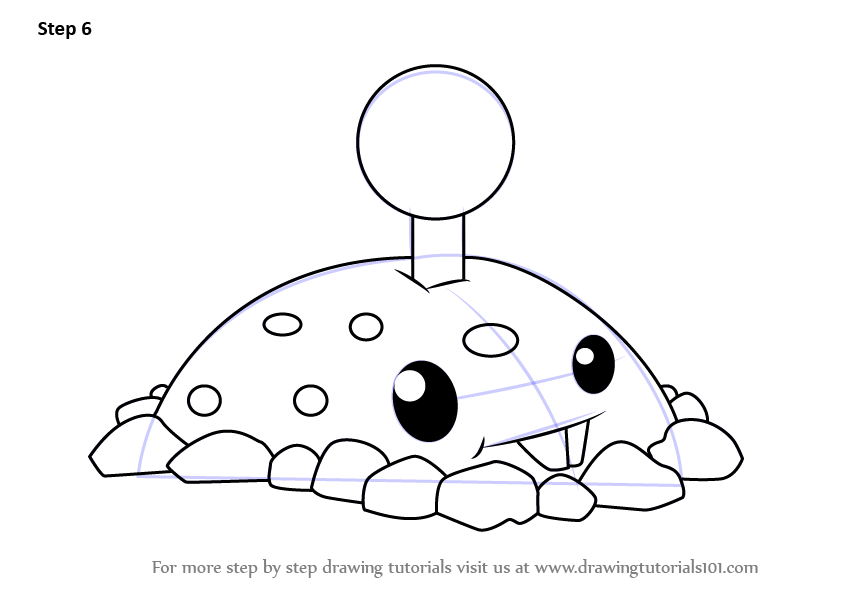843x596 Learn How To Draw Potato Mine From Plants Vs Zombies - Plants Vs Zombies Drawing Book