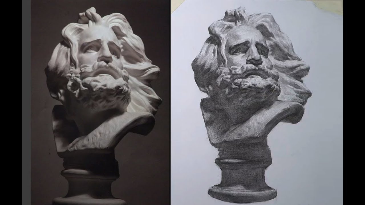 1280x720 how to draw plaster cast in pencil - Plaster Drawing