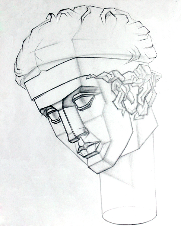 600x747 study drawings of plaster head on behance - Plaster Drawing