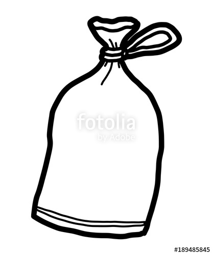 417x500 plastic bag cartoon vector and illustration, black and white - Plastic Bag Drawing