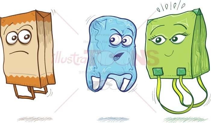 700x407 fabric and plastic bags criticizing a paper bag - Plastic Bag Drawing