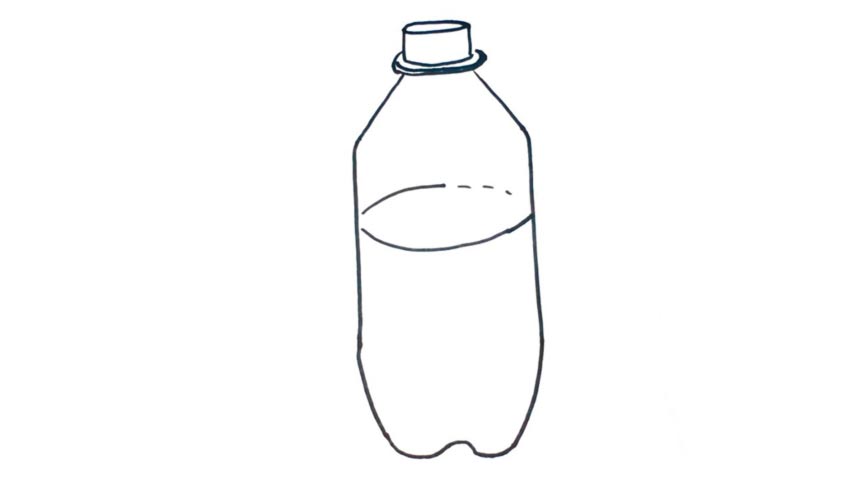854x480 How To Draw A Bottle - Plastic Bottle Drawing