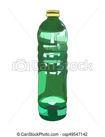 360x470 vector color sketch of plastic bottle hand draw illustration - Plastic Bottle Drawing