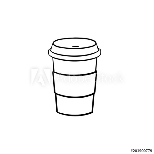 500x500 plastic cup of chocolate coffee hand drawn outline doodle icon - Plastic Cup Drawing