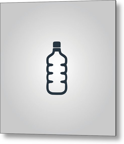 493x572 Icon Of Plastic Water Bottle Metal Print - Plastic Water Bottle Drawing