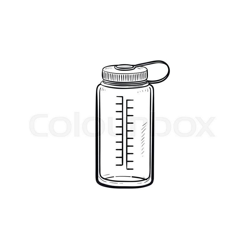 800x800 Sports Water Bottle Hand Drawn Outline Stock Vector Colourbox - Plastic Water Bottle Drawing