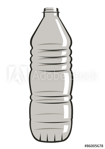 354x500 Vector Drawing Of A Plastic Water Bottle - Plastic Water Bottle Drawing