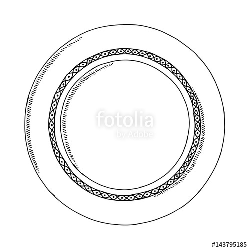 500x500 plate with pattern vector drawing stock image and royalty free - Plate Drawing