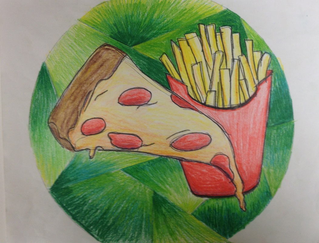 1052x800 food drawing on shattered background - Plate Of Food Drawing