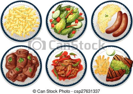 450x318 food six plates of main courses on the menu - Plate Of Food Drawing