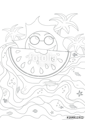 354x500 drawing plates for kids with sun and waves and summer holiday - Plates Drawing