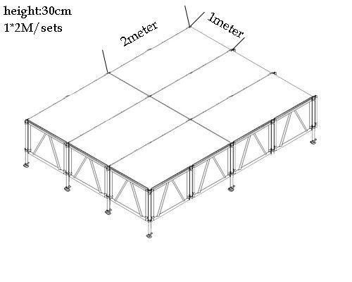 500x400 clear acrylic stage waterproof platform protable moving stage - Platform Drawing