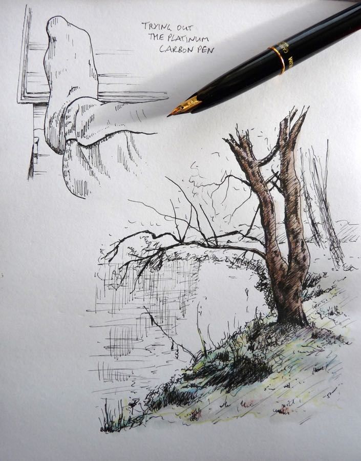 705x900 platinum carbon pen sketch and review pens! paper! pencils! - Platinum Drawing