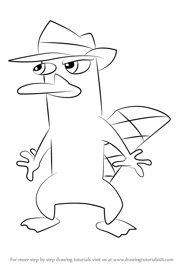 596x842 learn how to draw perry the platypus from phineas and ferb - Platypus Drawing