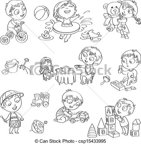 450x462 How To Draw Children Playing - Play Drawing