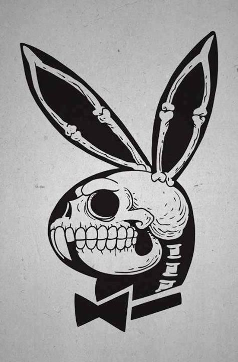 475x720 playboy bunny skull skull art, bunny - Playboy Bunny Drawing