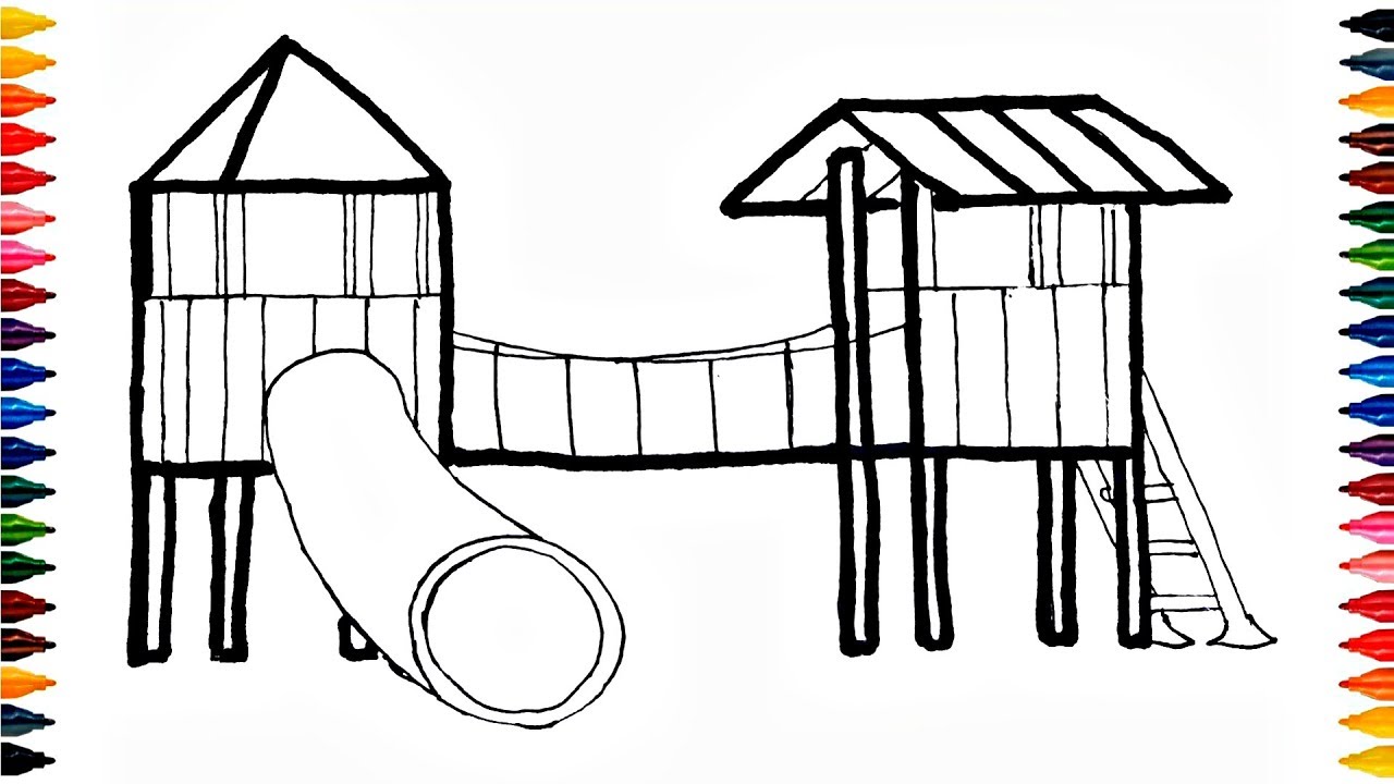 1280x720 Playground Coloring Pages How To Paint Playground Drawing - Playground Drawing