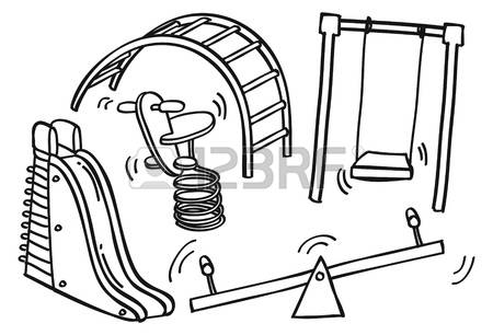450x306 Kids At Playground Clip Art Set Royalty Fr - Playground Drawing Black And White