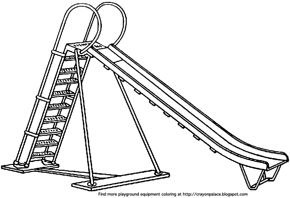 595x407 Draw Playground Equipment For Car Mats Crayon Palace - Playground Slide Drawing