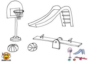 300x212 Drawwith Dot Com Playground Slide Coloring Pages For Kids - Playground Slide Drawing