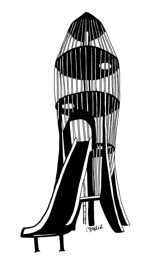 571x900 playground rocket slide rocket ship at the park drawing - Playground Slide Drawing