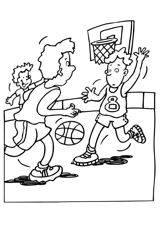 616x872 playing basketball coloring pages sport coloring pages - Playing Basketball Drawing