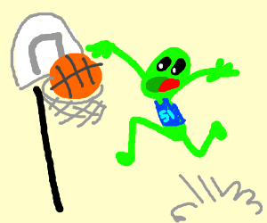 300x250 alien playing basketball drawing - Playing Basketball Drawing