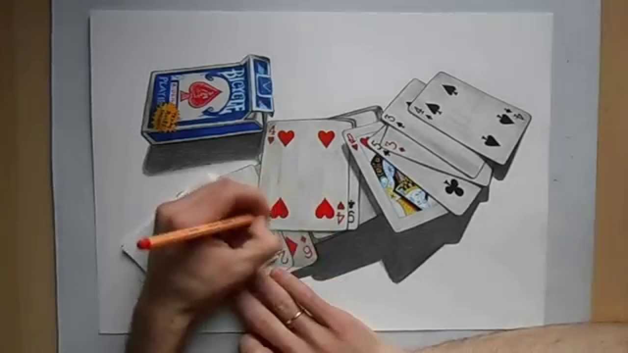 1280x720 How To Draw Playing Card Poker Speed Painting - Playing Cards Drawing