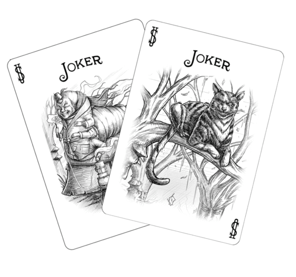 600x561 White Rabbit Bicycle Playing Cards - Playing Cards Drawing