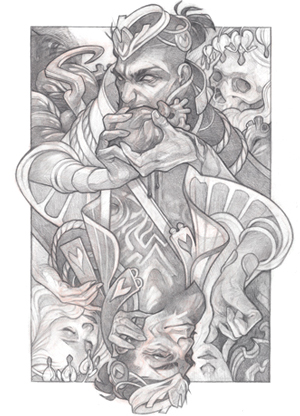 300x416 Wylie Beckert Playing Card Illustration + Fine Art - Playing Cards Drawing