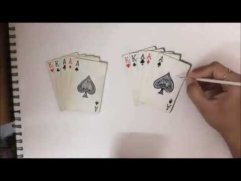 480x360 Drawing On Paper - Playing Cards Drawing