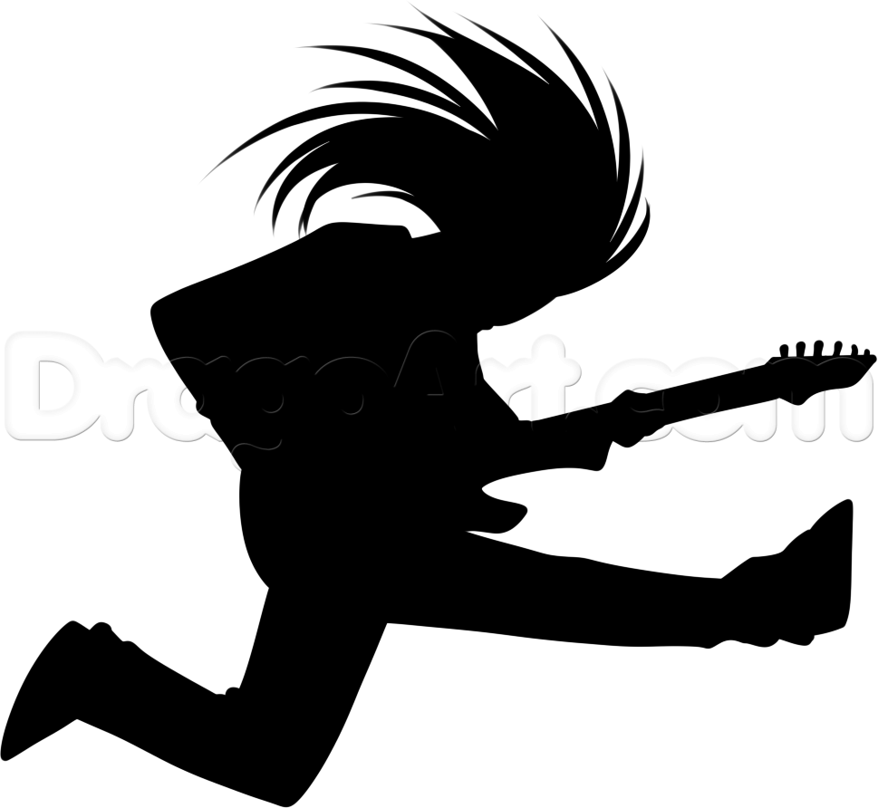 969x892 How To Draw A Guitar Player, Step - Playing Guitar Drawing