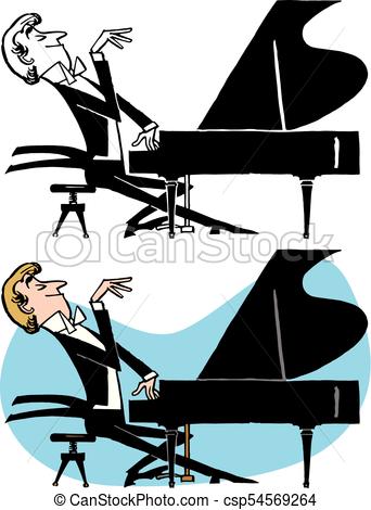 Playing Piano Drawing at PaintingValley.com | Explore collection of ...