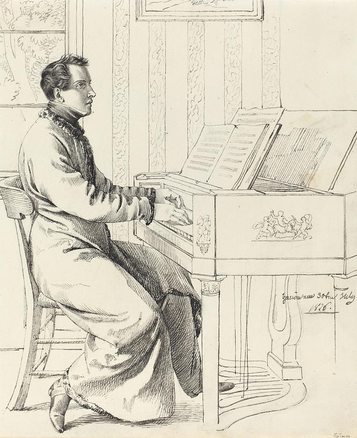 734x900 Preparing To Play The Piano Drawing - Playing Piano Drawing