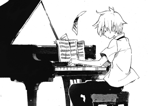 500x355 Anime Girl Playing Piano Drawing - Playing Piano Drawing