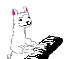 300x250 a llama playing piano drawing - Playing Piano Drawing