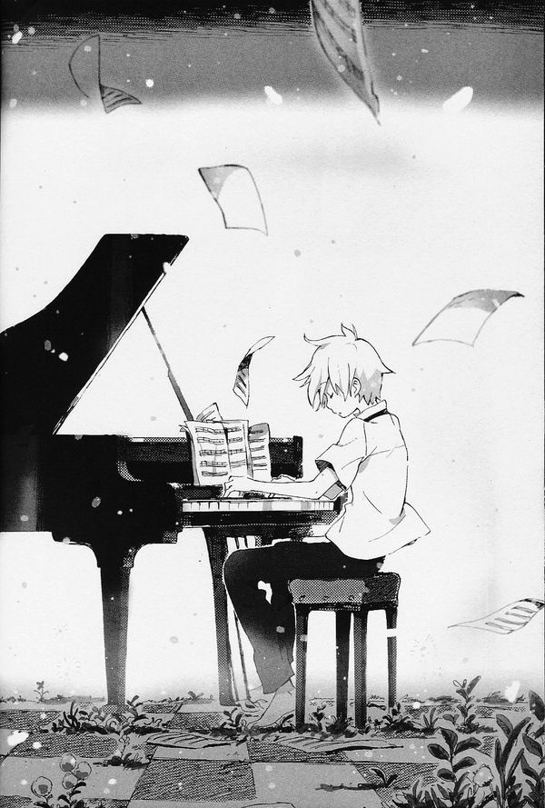600x889 anime boy playing piano sheet music art anime, cartoon, drawing - Playing Piano Drawing