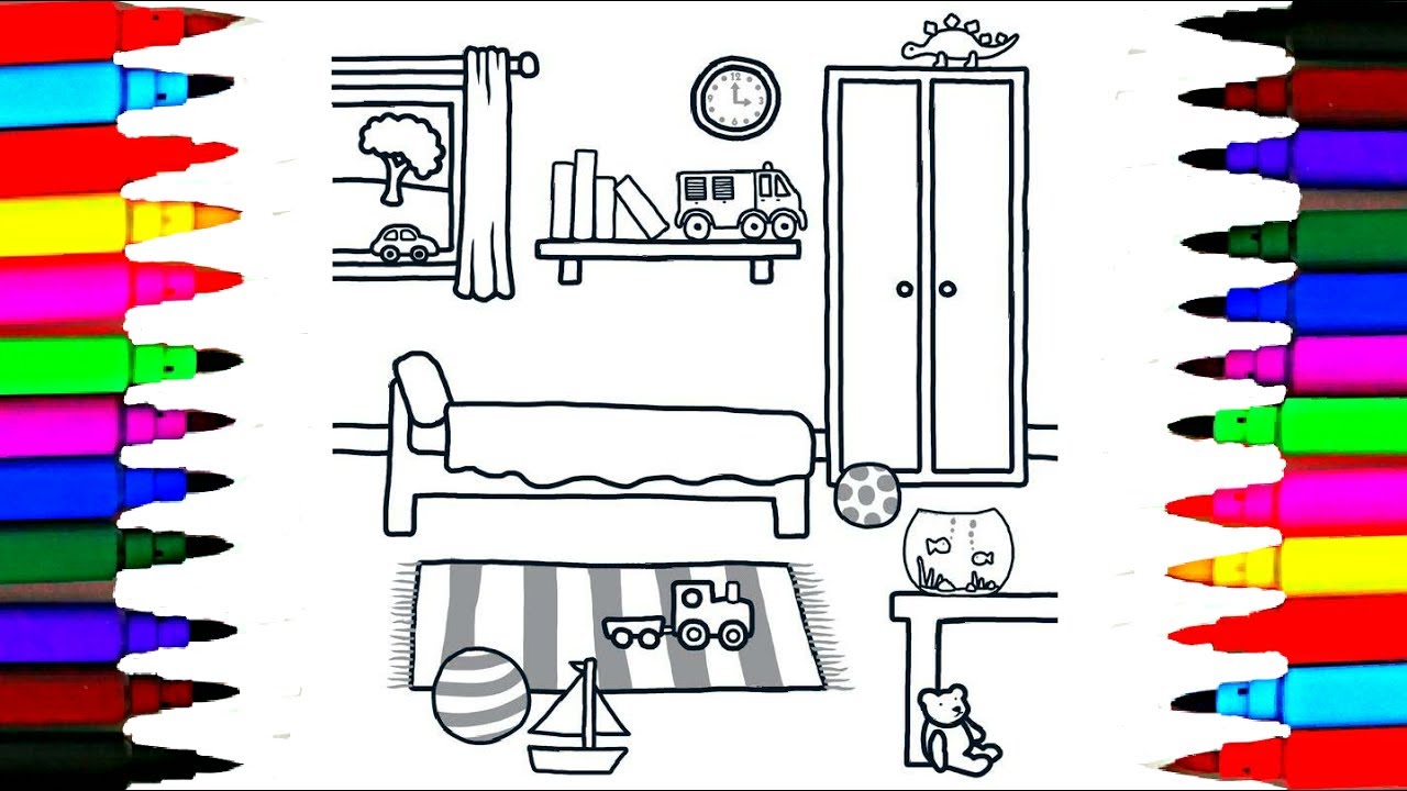 1280x720 how to draw playroom for boys and girls l drawing videos for kids - Playroom Drawing