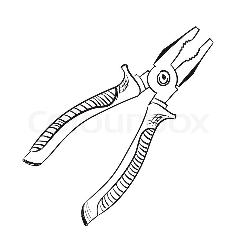 800x800 Flat Nose Pliers Stock Vector Colourbox - Pliers Drawing