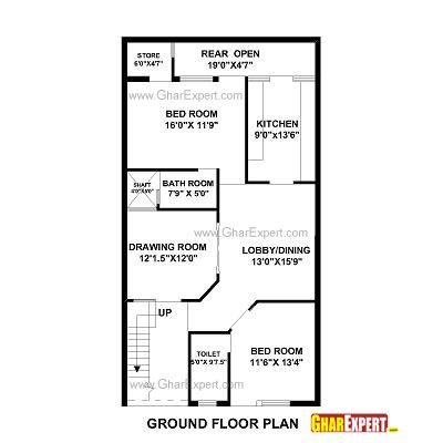 400x400 House Plan For Feet - Plot Drawing