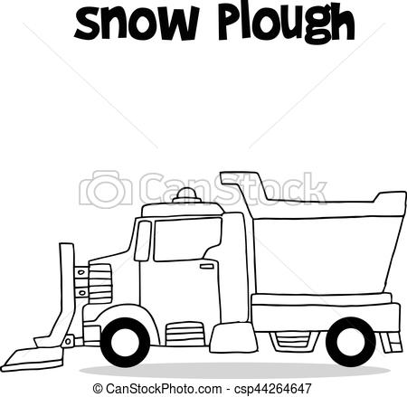 450x439 snow plough with hand draw vector illustration - Plough Drawing